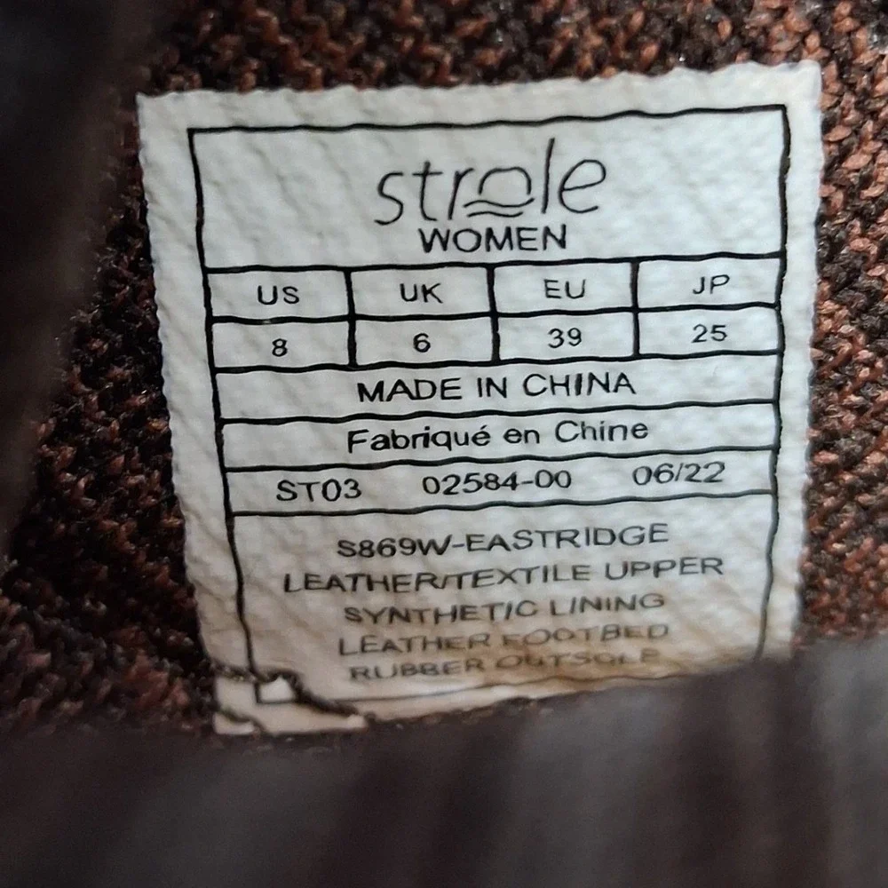 Strole Eastridge S869W Womens 8 Brown Leather Knit Walking Shoes SoftStride Sole